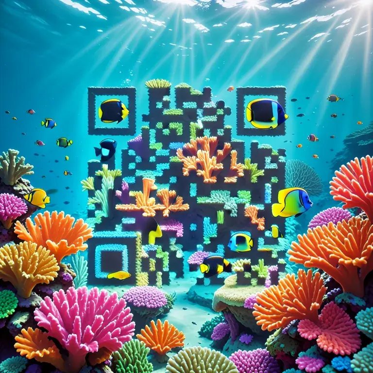 A vibrant coral reef with tropical fish and sunbeams streaming through the water.